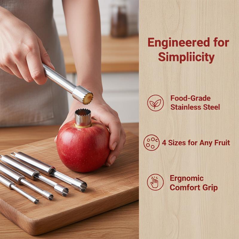 Kitchen Gadgets Tools - 4pcs Fruit Core Remover Cutter Kitchen