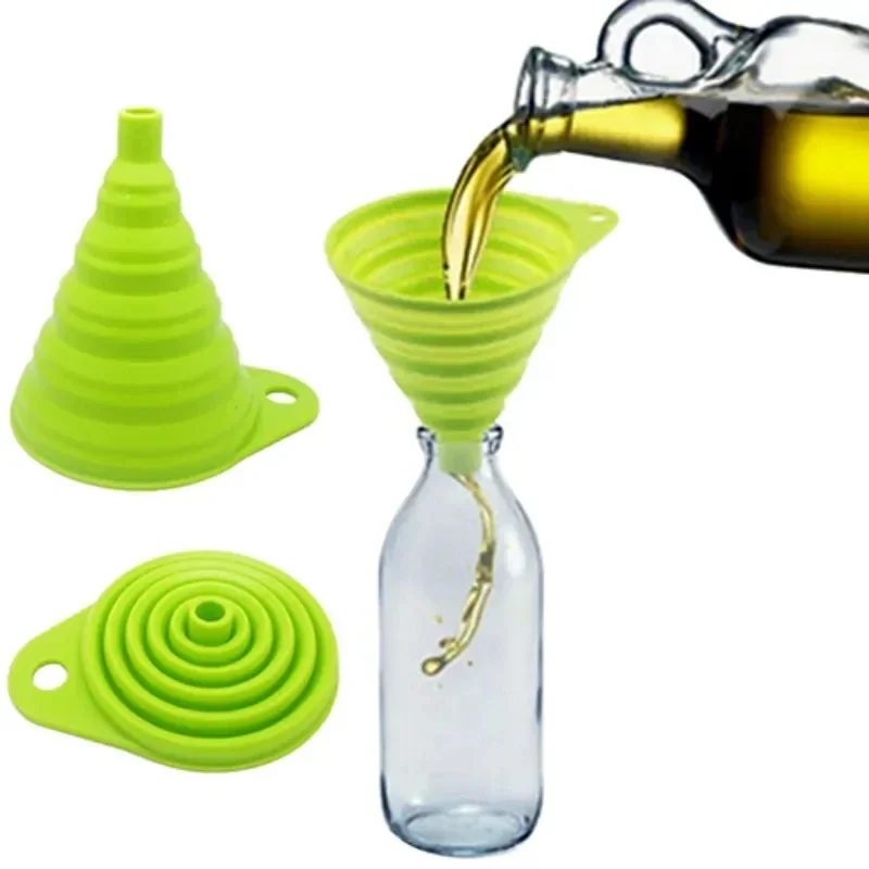 Kitchen Gadgets Small - 1/4PCS Silicone Collapsible Funnel Foldable Kitchen