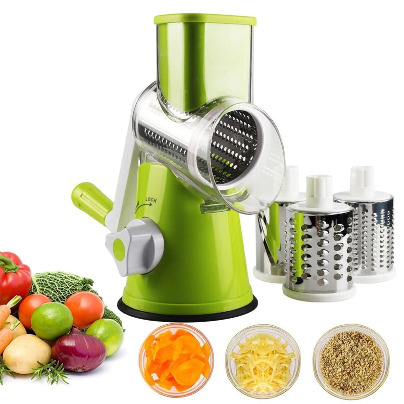Mandoline Slicer - Manual Rotary Cheese Grater for Vegetable
