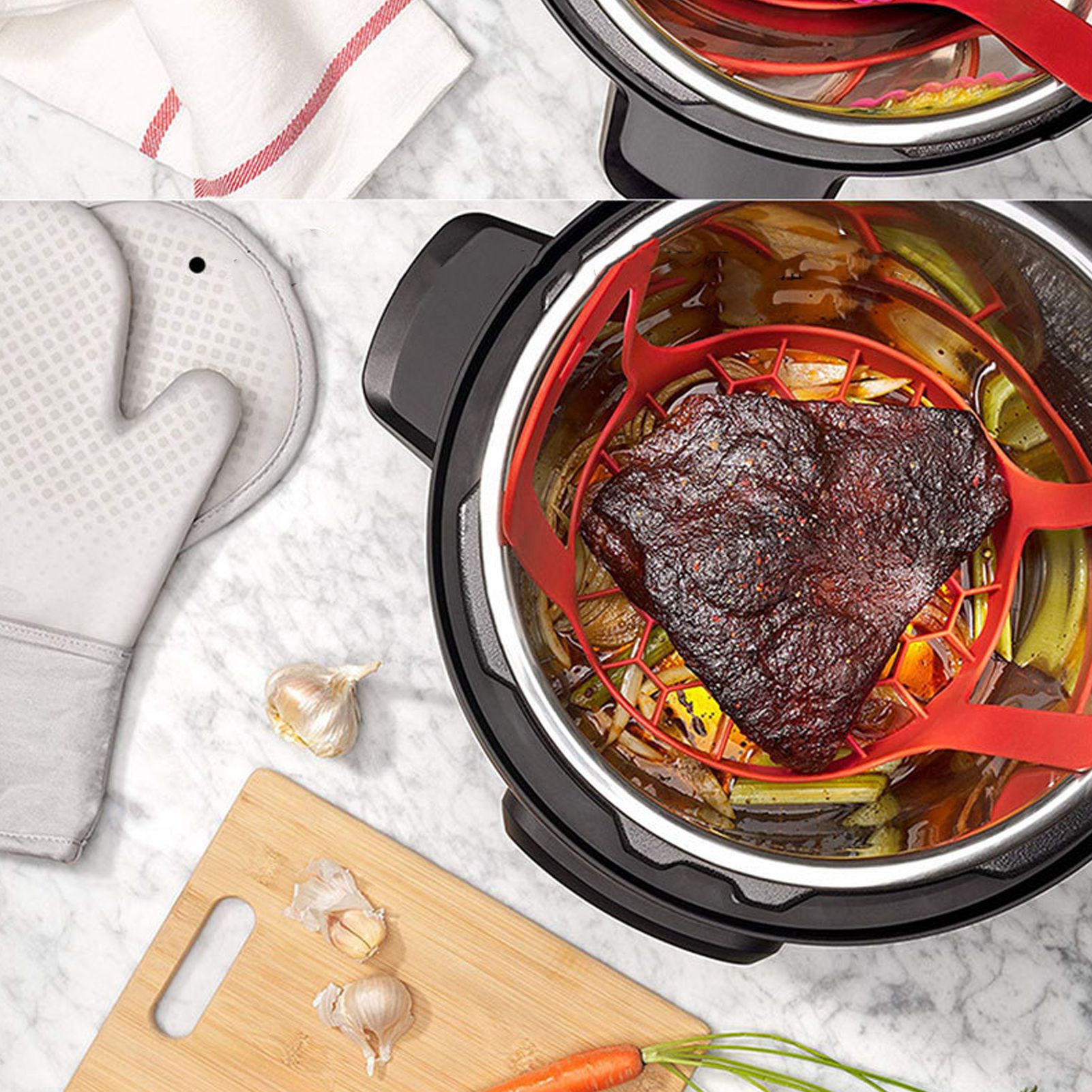 4pcs Set Silicone Kitchen Tool - Silicone Steamer Basket ulasan dan harga