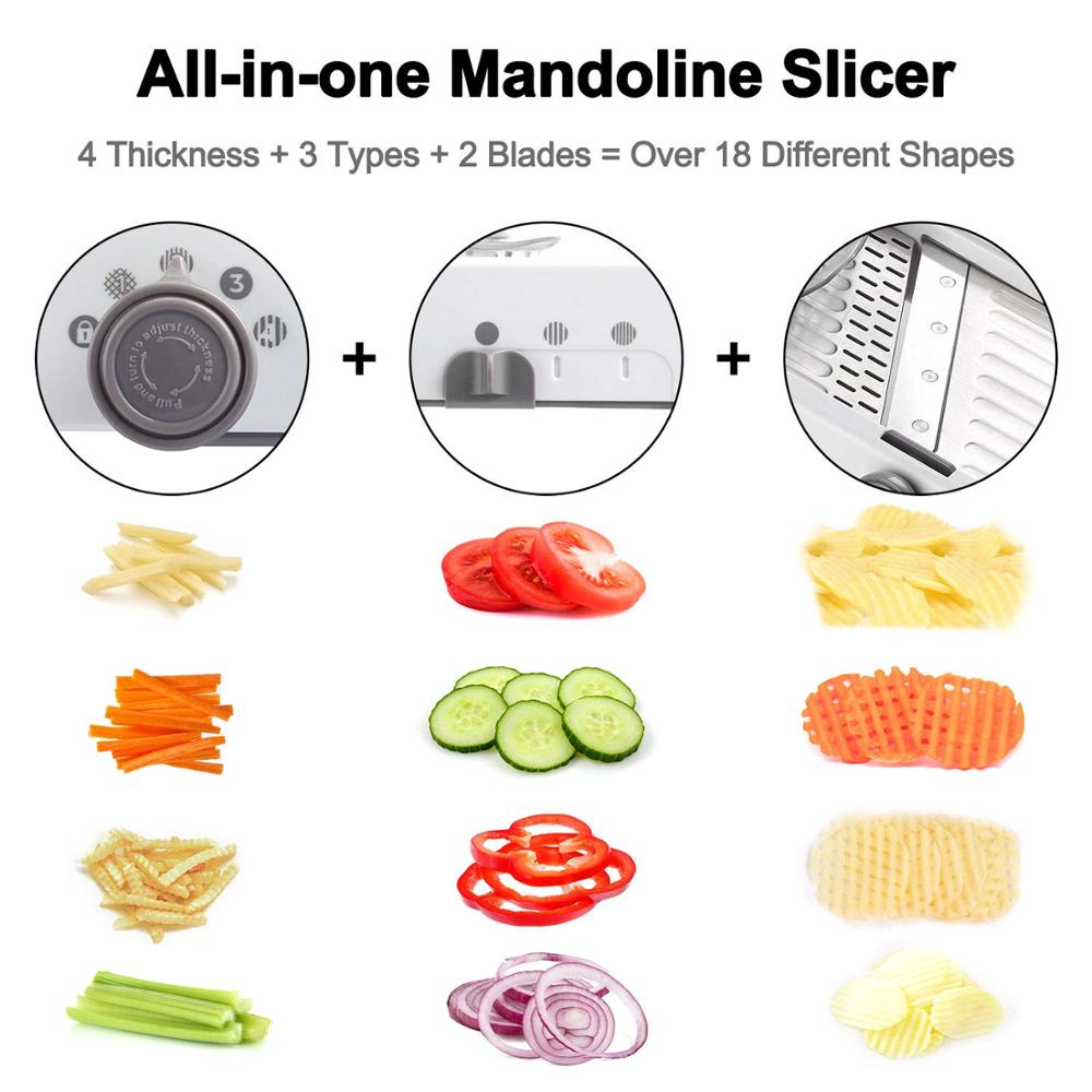 LMETJMA 18 Types Adjustable Ma - Mandoline Slicer ulasan dan harga