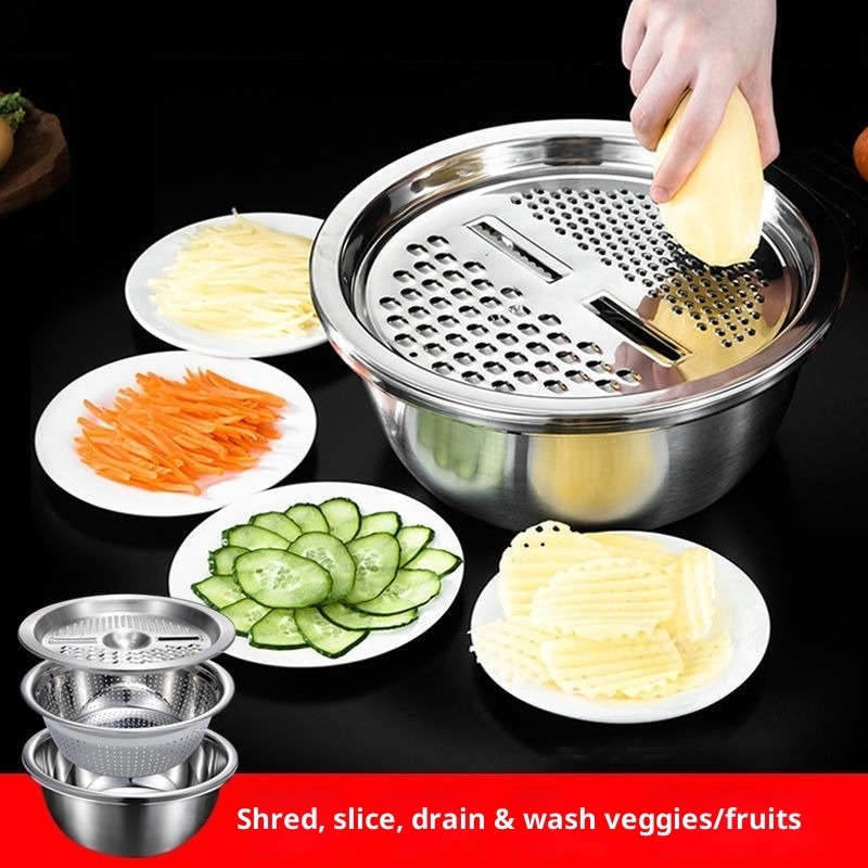 New 3pcs Stainless Steel Multi - Mandoline Slicer ulasan dan harga