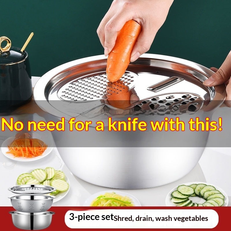 New 3pcs Stainless Steel Multi - Mandoline Slicer ulasan dan harga