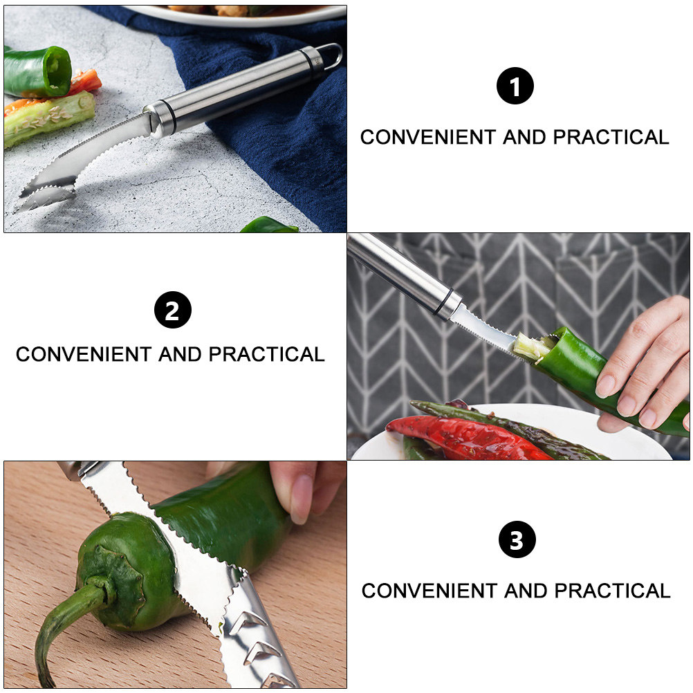 2Pcs Stainless Steel Chili Cor - Kitchen Gadgets Tools ulasan dan harga
