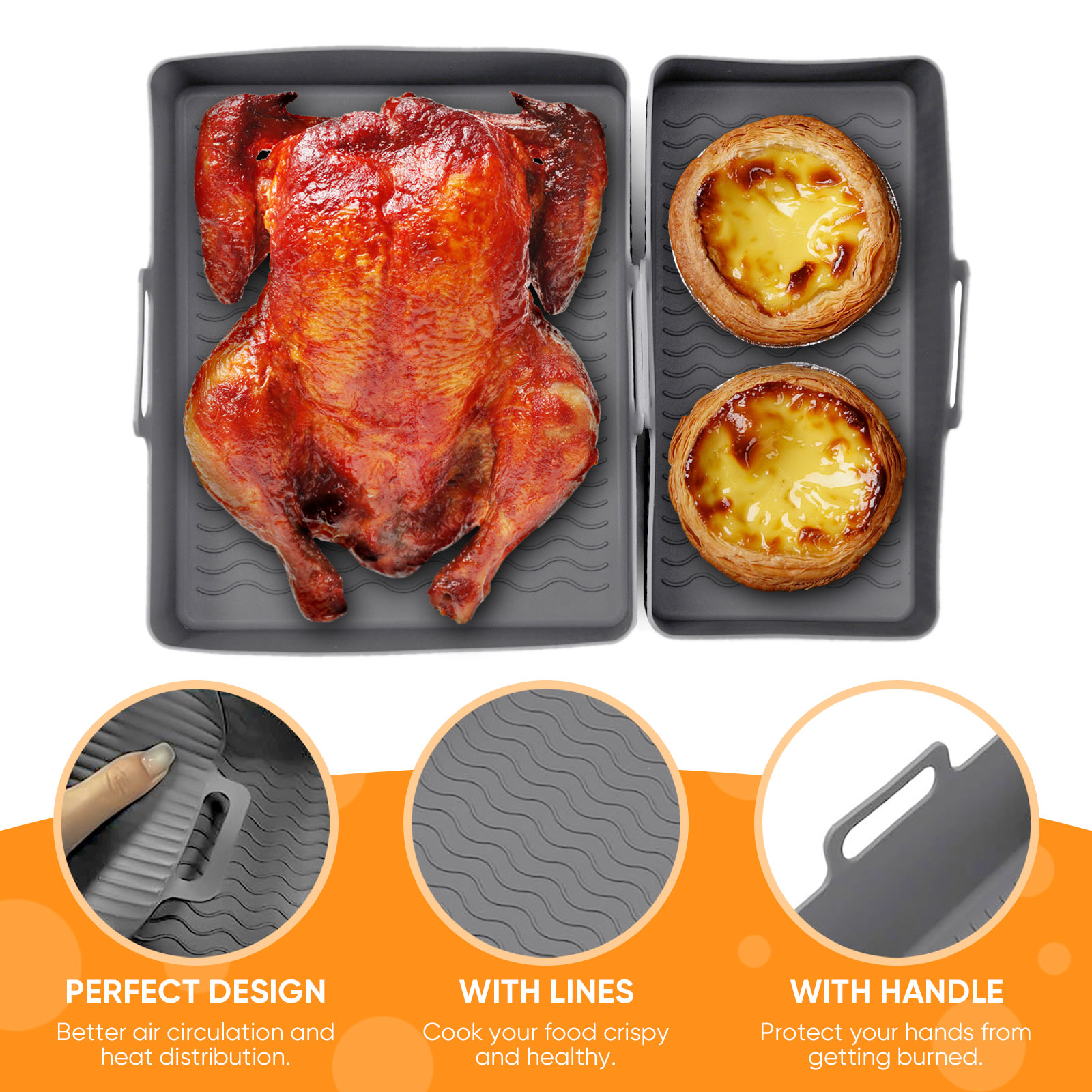 2pcs Set Silicone Air Fryer Ma - Silicone Steamer Basket ulasan dan harga